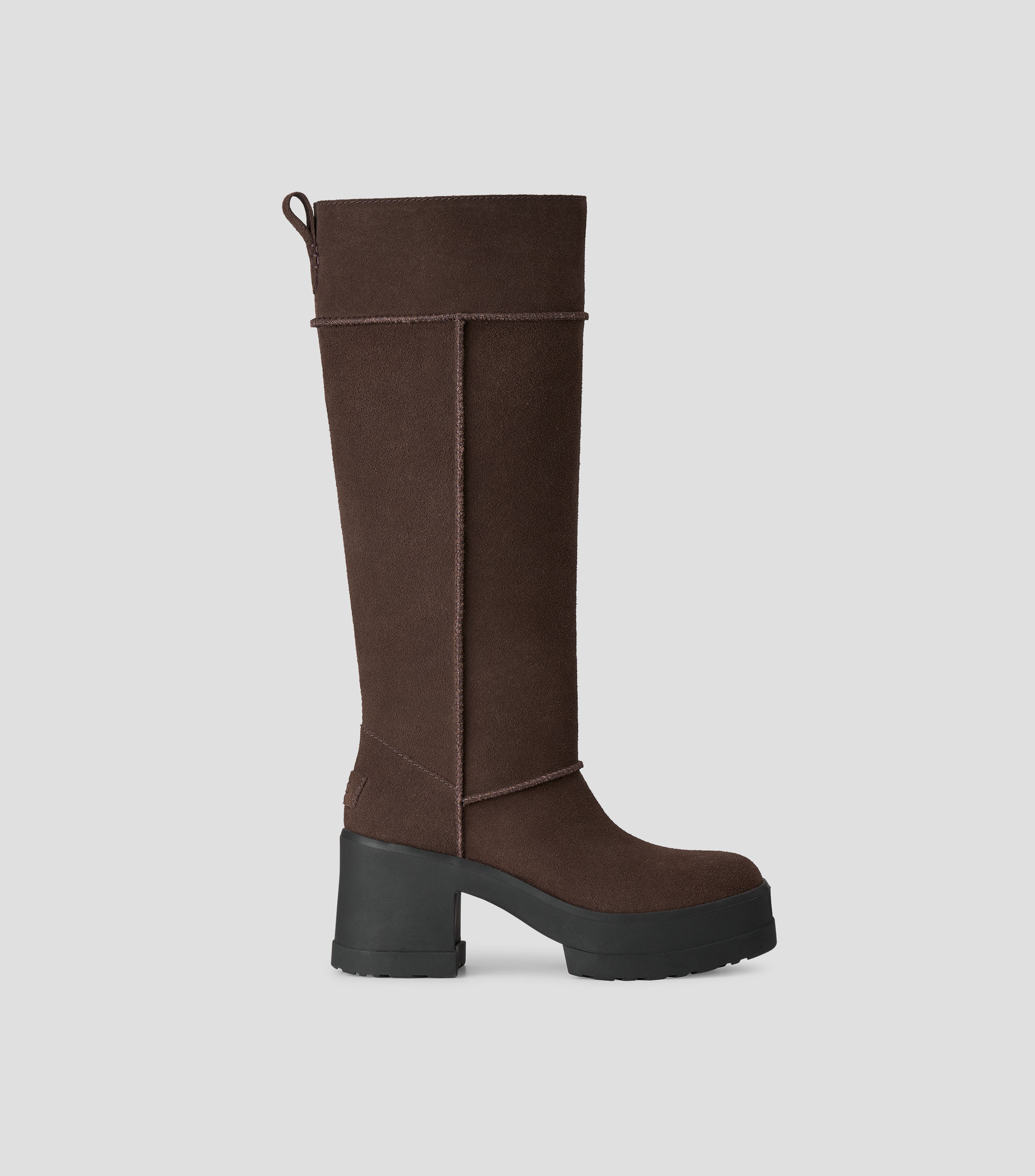 Botas largas Moxy Knee-High de cuero con tacón medio y ancho Mujer